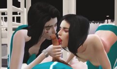 Korean Foursome Orgy - Squid Game Themed Sex Scene - 3d Hentai Part 1