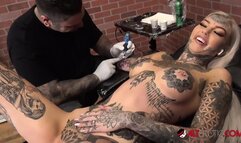 Amber Luke Masturbates While Getting Tattooed