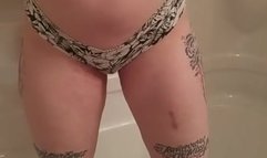 Kinky amateur makes her piss trickle through panties