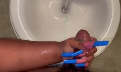 Washing His Dick In The Sink..He Started To Piss????????