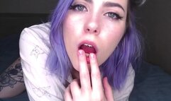 Girl talks to you sweetly while masturbating your cock POV