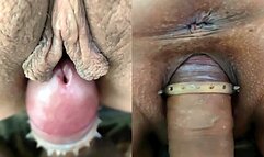 Slowly fucking my stepmom's hairy pussy. Homemade porn. She has a tight and wet butterfly pussy