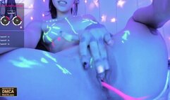Gia_Baker Neon Painting and Pussy Rubbing