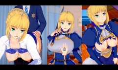 [Hentai Game Koikatsu! ]Have sex with Fate Big tits Artoria Pendragon.3DCG Erotic Anime Video.