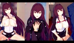 [Hentai Game Koikatsu! ]Have sex with Fate Big tits Scáthach.3DCG Erotic Anime Video.
