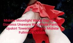 Mov The lady in Red Midnite Moonlight Windy Day Upskirt Giantess Unaware Wet Whute Panties Upskirt Towering over you Midnite Fullmoon Outside