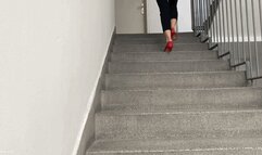 LOST SHOE GIRL RUNNING UP THE STAIRS IN HIGH HEELS (SCENE 3) - MP4 Mobile Version