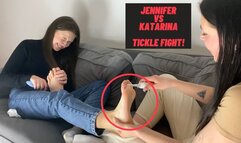 Jennifer vs Katarina - Student Girls Tickle Fight!