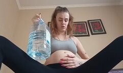 beautiful girl decided to burst like a balloon from overeating water! PART2