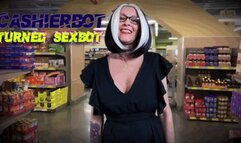 Cashierbot Turned Sexbot-Robot-Fembot-blank stares- freeze- humor- transformation- sci fi-
