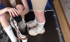 Teen girls in Balenciaga sneakers try to crush my face (part 3 of 11), flo521x 1080p