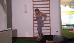 GABRIELLA - Your face is my step machine 2 - Facetrampling gym exercises, sweaty foot worship