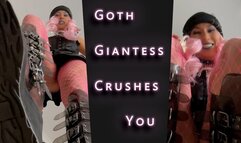 Goth Giantess Crushes You Under Her Boots