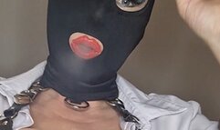 POV Smoking masked mistress sits on her small human ashtray slut and has her swallow ash and spit