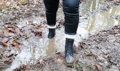 Rubber boots with laces