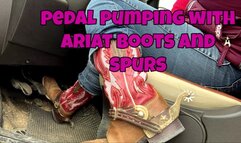 pedal pumping with ariat boots and western spurs