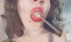 Red lips lollipop licker