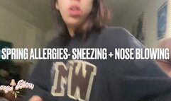 Spring Allergies Sneezing + Nose Blowing