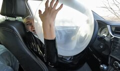 Nastya stuck in the airbag