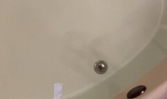 Carissa in Overall shorts and Keds in the bathtub--masturbation and orgasm fun!