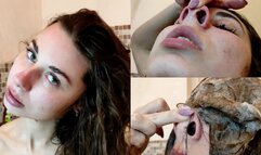 Wet Hair Nose Pinching (custom video)