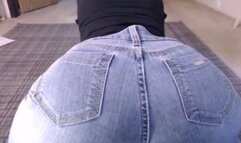 Sit on your face and fart in jeans POV