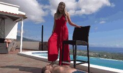 GABRIELLA - Holidays whit the slave - OUTDOOR Dirty soles licking, shoe worship (For mobile devices)