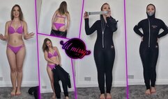 Lil Missy UK in Pink Bikini, Wetsuit And Wrap Gag
