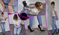 Lil Missy UK in Cuffed, made to walk and hogcuffed