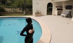 Behind the scenes of the POV Rubber pussy mask blow job