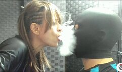 Blowing smoke in my slaves face
