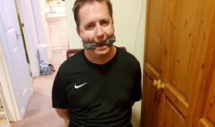 Footballer in black kit kept bound and gagged in my isolation room 3 -BBW domination,BBW bondage,amateur,male bondage,bound and gagged man,man in bondage,soccer kit,football kit,socks,rope bondage,gay bondage,socks,man tied up,