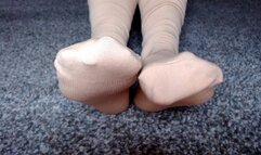 Toe Wiggling In Nude Compression Socks