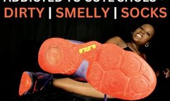 Dirty Smelly Socks JOI - A masturbation encouragement scene featuring: ebony female domination, humiliation, femdom POV, foot fetish, dirty socks, masturbation encouragement, Nike shoes - 720 MP4