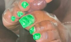 SLOW MOTION GREEN SWIRL PEDI FOOTJOB BY GODDESSMONAY