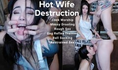 Hot Wife Destruction - Messy Facial Domination and Rough Fuck