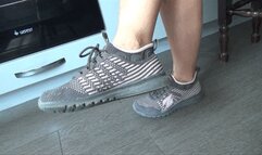 Victoria wiggling toes in skinny sneakers 2TW