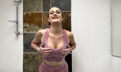 Honour May gets all wet and soapy in her workout clothes - By All Soaked