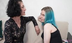 AURORA and SALMA - 21 year old and 59 year old passionate kiss! (HD)