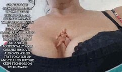 Avi GIANTESS MILF CLEAVAGE RIDE AND UNAWARE FOOT CRUSH OVER AND OVER STEPMOMMY TAKES HER SHRUNKEN STEPSON RUN ERRANDS SAFELY SMOTHERED IN HER BIG BODACIOUS BOUNCY BREASTS BUT FALLS OUT AND SHE ACCIDENTALLY FOOT CRUSHES HIM OVER AND OVER AS HER TRYS TO C