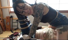 Denim Fetish! Shibari Anal Play & Handjob!