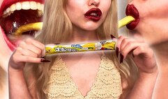 Swallowing a Long Sucking Candy