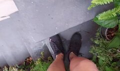 Latina MILF Giantess Lola's Super Sweaty Soles in socks and sneakers on a heat wave day 110° sliding off her soaked sweaty socks and sneakers describing what they smell like Wrinkled soles & toe wiggling smoking & Foot fetish cam