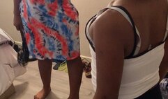 Ebony girl gets a whoopin for not cleaning up the kitchen with mask on part 17