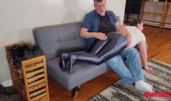 Minx Grrl - Spanked in shiny leggings Part 1 (MP4 Format)
