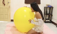 Sexy Stella Teases Hugs Kisses And Licks Your Huge Yellow Balloon