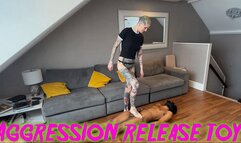 Aggression release toy! #ballbusting #stomping #femdom with Anura Laas and Squishy Sax x