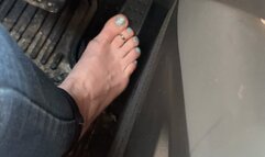 Trixie Love Pedal Pumping Barefoot with a toe ring