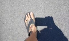 Lola walks in flip flops flip flop walking sounds Toe wiggling