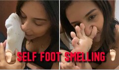 SMELLING MY SWEATY FEETS - SELF FOOT SMELLING
